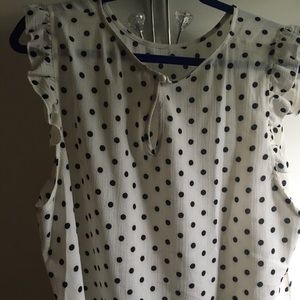 White polka dot blouse